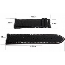 LONGINES textile black L682150802 strap 22mm ref. L682.150.802 ex L682.124.617 Legend diver L3.774...