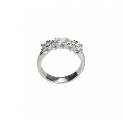 Ring 5 Diamonds ct. 0,35 & White Gold 18kt ref. AN396C