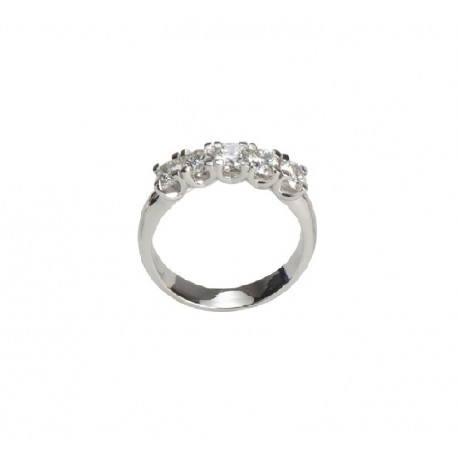 Ring 5 Diamonds ct. 0,35 & White Gold 18kt ref. AN396C