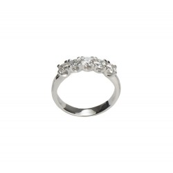 Ring 5 Diamonds ct. 0,50 & White Gold 18kt ref. AN396D