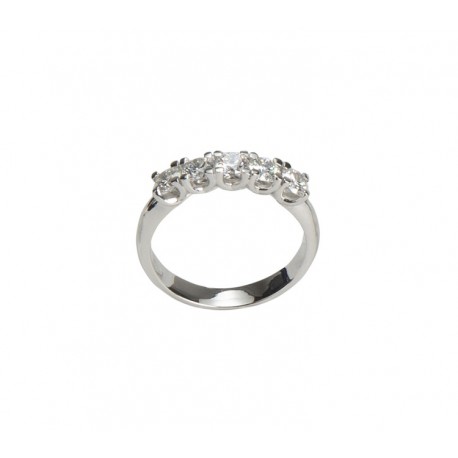 Ring 5 Diamonds ct. 0,50 & White Gold 18kt ref. AN396D