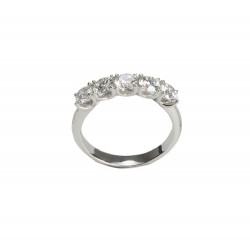 Ring 5 Diamonds ct. 1,25 & White Gold 18kt ref. AN398G