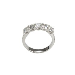 Ring 5 Diamonds ct. 1,50 & White Gold 18kt ref. AN398H