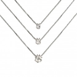 Necklace white gold with1 diamond (AVAILABLE IN VARIOUS DIAMOND SIZES) necklace solitaire