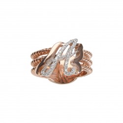 Initial Ring "A" with Diamonds ct. 0,18 & gold 9kt