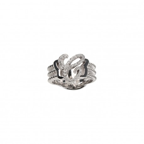 Initial Ring "A" with Diamonds ct. 0,18 & gold 9kt