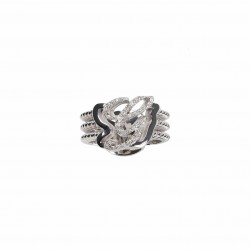 Initial Ring "F" with Diamonds ct. 0,14 & gold 9kt