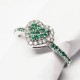Heart Ring gold 18k with Diamonds & Emeralds, Rubins, Sapphires