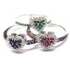 Heart Ring gold 18k with Diamonds & Emeralds, Rubins, Sapphires