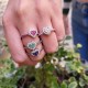 Heart Ring gold 18k with Diamonds & Emeralds, Rubins, Sapphires