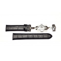 BULOVA black strap 22mm Wilton GMT 96B385 96B387 (8771214)