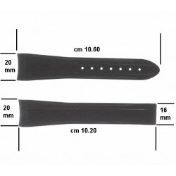 OMEGA cinturino nero Gomma 20mm 032Z017245 310.32.42.50.04.001, 310.32.42.50