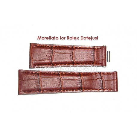 MORELLATO for ROLEX Datejust Light brown leather strap 20mm alligator pattern