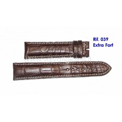 EBERHARD dark brown crocodile strap EXTRA FORT 20mm ref 039 (wider scales)