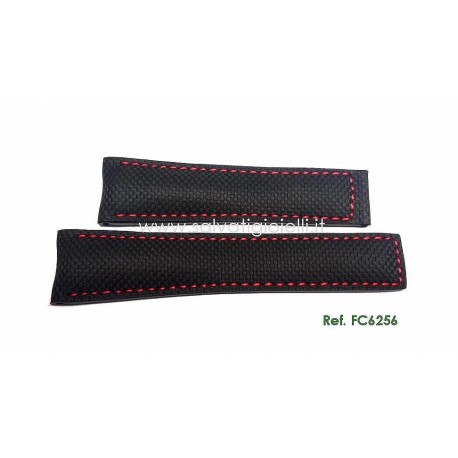 TAG HEUER CARRERA 22mm black carbon fiber pattern strap FC6256 for deployante FC5037 or FC5039