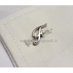 Obsigno cufflinks initial silver 925 & onyx  - letter F