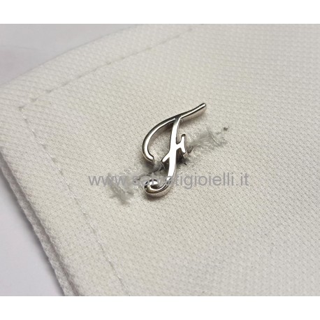 Obsigno cufflinks initial silver 925 & onyx  - letter E