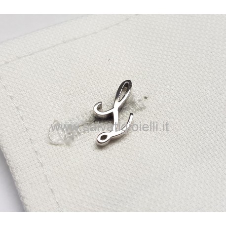 Obsigno gemelli iniziali argento 925 e onice - lettera L