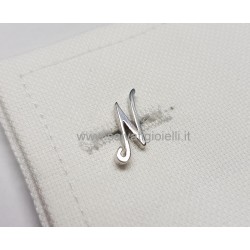 Obsigno cufflinks initial silver 925 & onyx  - letter N