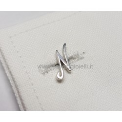 Obsigno gemelli iniziali argento 925 e onice - lettera N