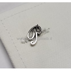 Obsigno gemelli iniziali argento 925 e onice - lettera P