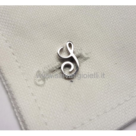 Obsigno cufflinks initial silver 925 & onyx  - letter R