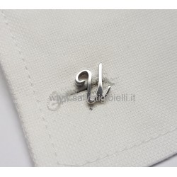 Obsigno cufflinks initial silver 925 & onyx  - letter U