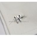 Obsigno cufflinks initial silver 925 & onyx  - letter W