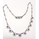 collier necklace daisies silver enamel HANDMADE *DG302