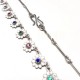 collier necklace daisies silver enamel HANDMADE *DG302