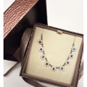 collier necklace daisies silver enamel HANDMADE *DG301