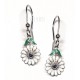earrings daisies silver silver enamel HAND MADE earring * DO407 handmade
