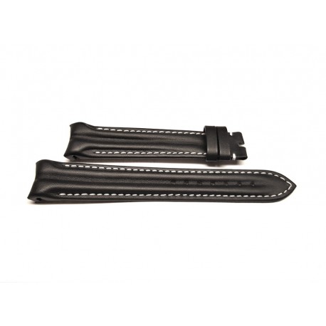 OMEGA Speedmaster Schumacher Black leather strap 18mm ref. 97691064 - white sewing