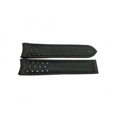 OMEGA Speedmaster RALLY Black leather strap 20mm ref. 98000024 - black sewing