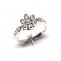 Flower Ring Diamonds ct. 0,91 & White Gold 18kt ref. AN405B