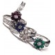 Flower Ring Diamonds ct. 0,91 & White Gold 18kt ref. AN405B