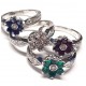 Flower Ring Diamonds ct. 0,91 & White Gold 18kt ref. AN405B