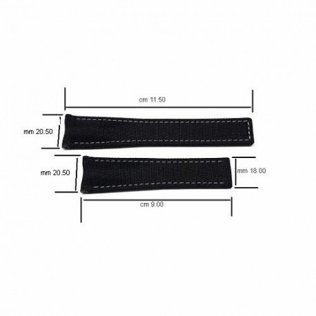 TAG HEUER black textile strap grey sewing AQUARACER 21,50 mm FC6370 CAY211A CAY218A